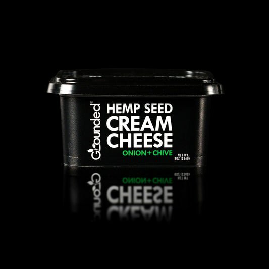 Grounded Hemp Seed Cream Cheese | 100% Plant Based | Nut Free | Soy Free | Keto | Lactose Free cheese. All natural, sustainable vegan cheese made from hemp. Dairy free alternative to cream cheese.