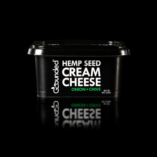 Grounded Hemp Seed Cream Cheese | 100% Plant Based | Nut Free | Soy Free | Keto | Lactose Free cheese. All natural, sustainable vegan cheese made from hemp. Dairy free alternative to cream cheese.