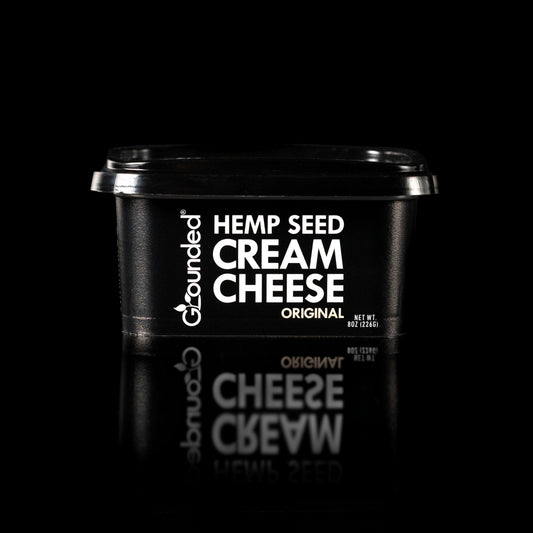 Grounded Hemp Seed Original Cream Cheese | 100% Plant Based | Nut Free | Soy Free | Keto | Lactose Free cheese. All natural, sustainable vegan cheese made from hemp. Dairy free alternative to cream cheese. Use in sweet or savory cream cheese recipes.