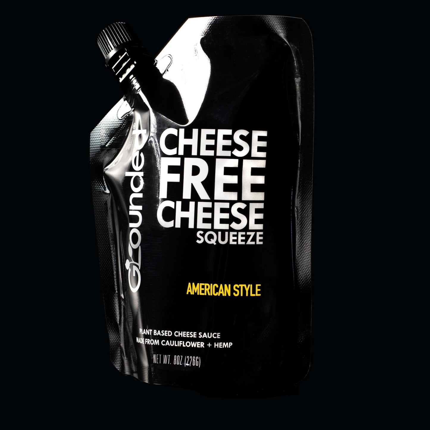 Grounded CHEESE FREE CHEESE SQUEEZE | 100% Plant Based | Nut Free | Soy Free | Keto | Lactose Free cheese. All natural, sustainable vegan cheese made from hemp. Dairy free, healthy alternative to Kraft Mac + Cheese, American Cheese and Velveeta. 