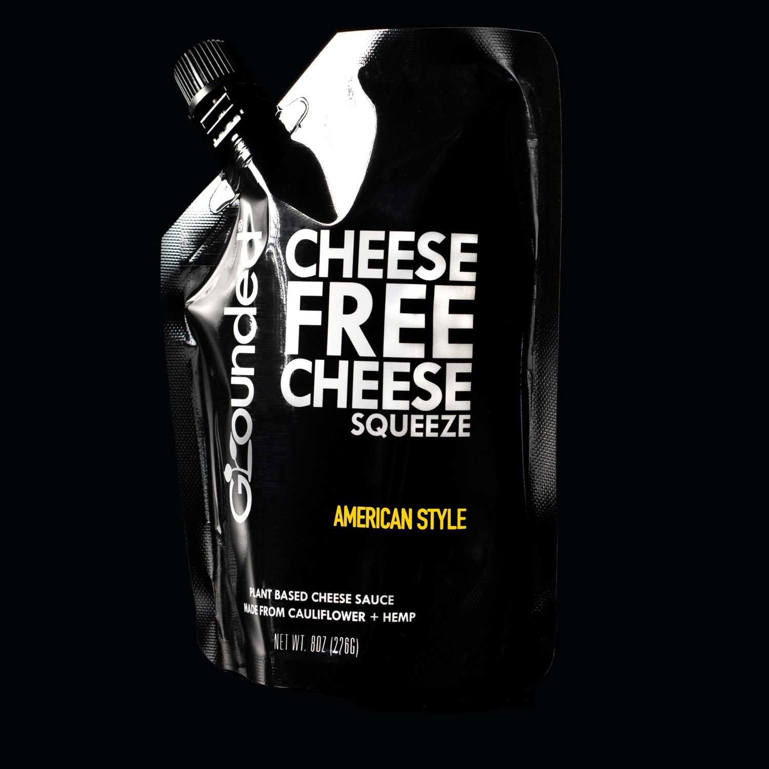 Grounded CHEESE FREE CHEESE SQUEEZE | 100% Plant Based | Nut Free | Soy Free | Keto | Lactose Free cheese. All natural, sustainable vegan cheese made from hemp. Dairy free, healthy alternative to Kraft Mac + Cheese, American Cheese and Velveeta. 