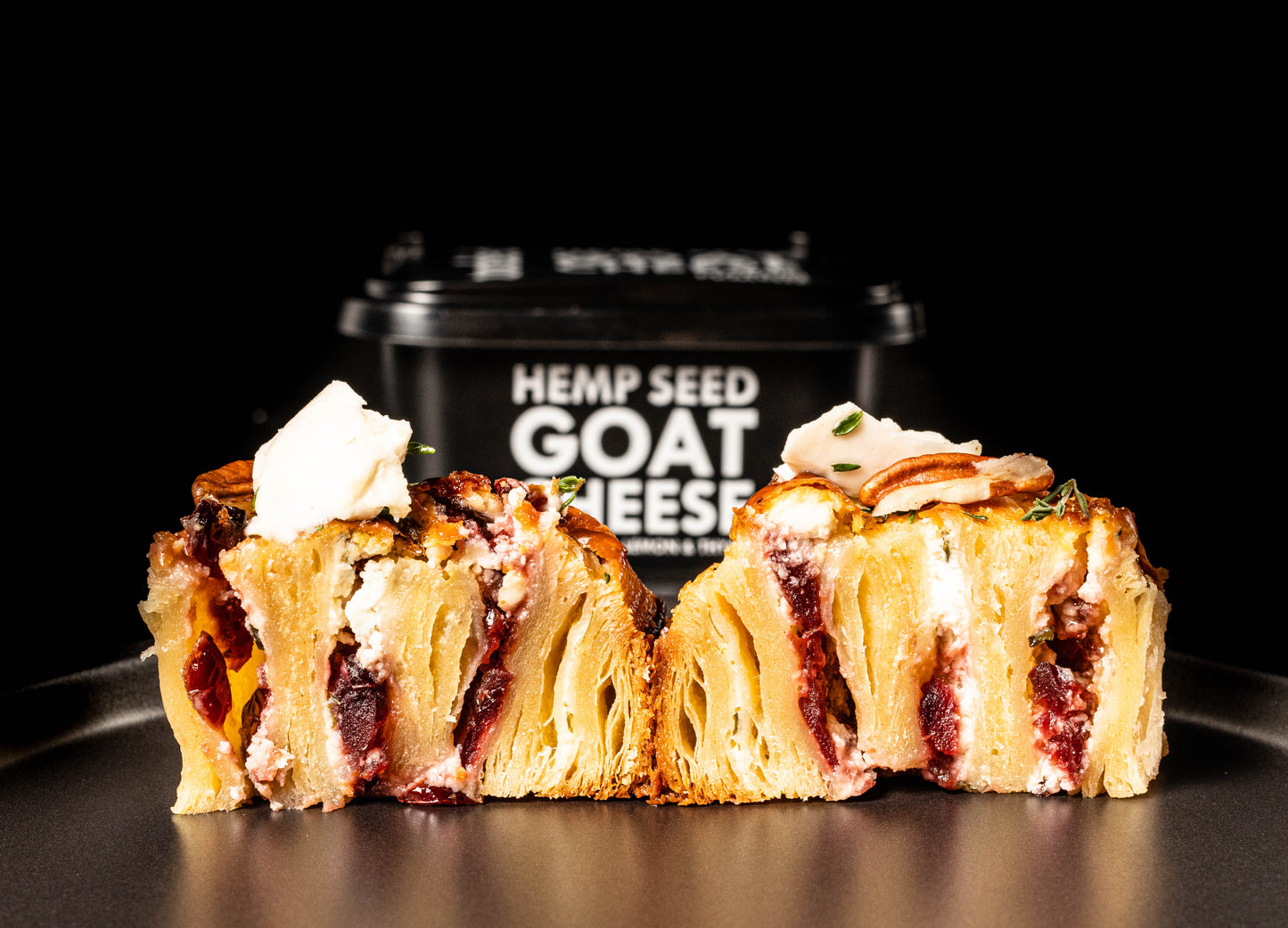 8oz MARINATED HEMP SEED GOAT CHEESE- Lemon, Garlic & Thyme
