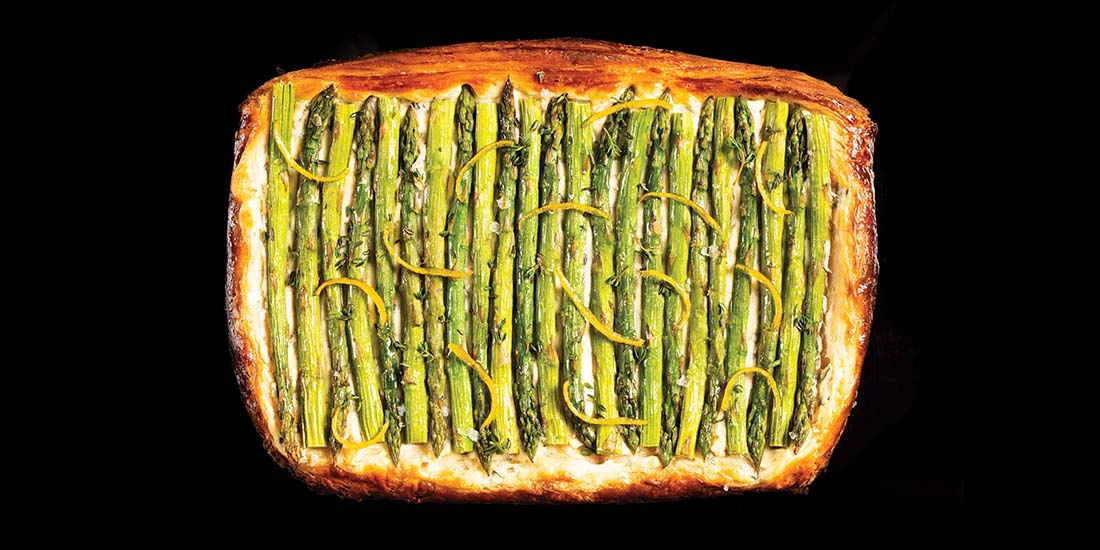 ASPARAGUS and HEMP SEED CREAM CHEESE TART